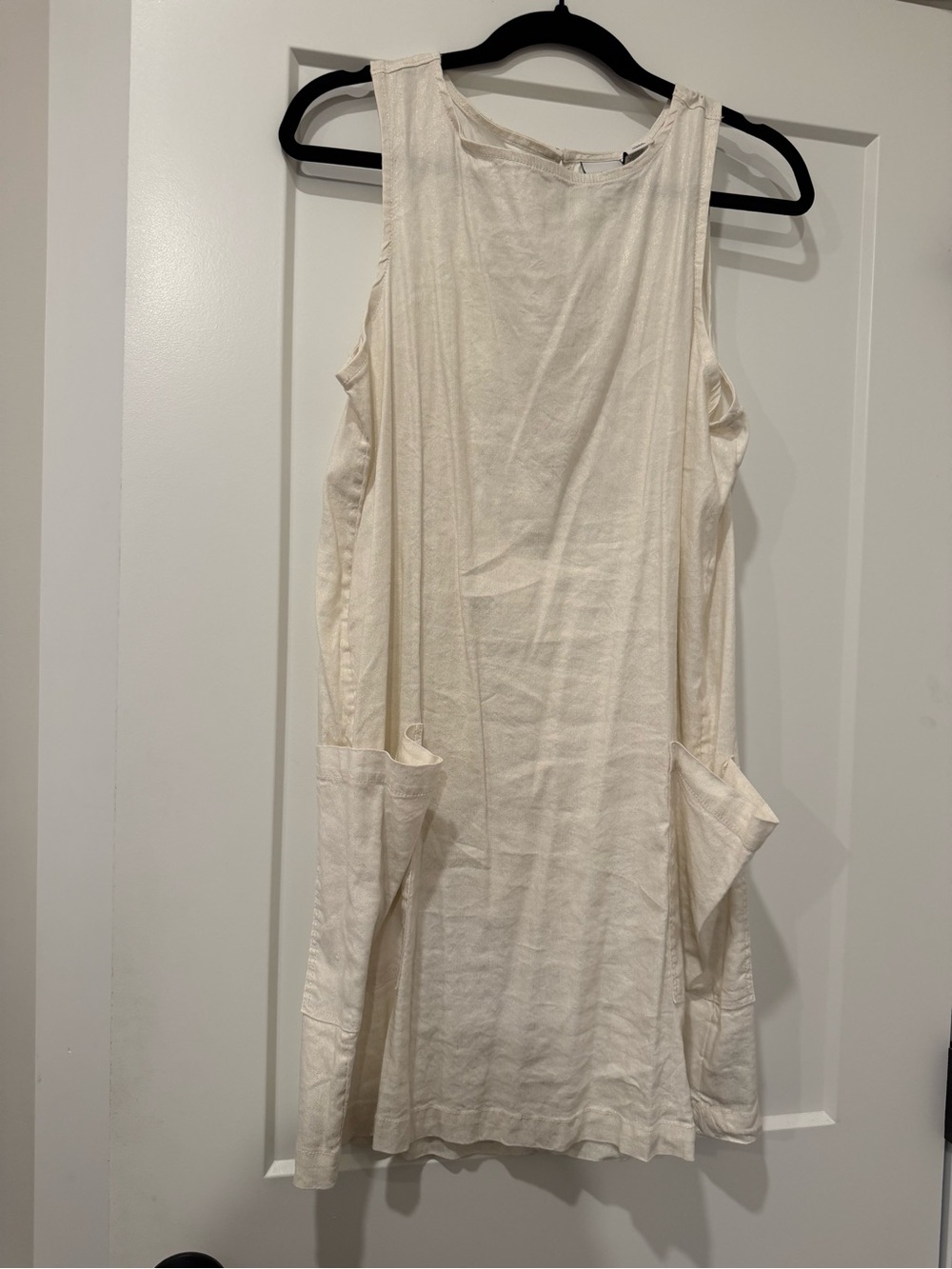 Halston Heritage Cream Sleeveless Shift Dress
